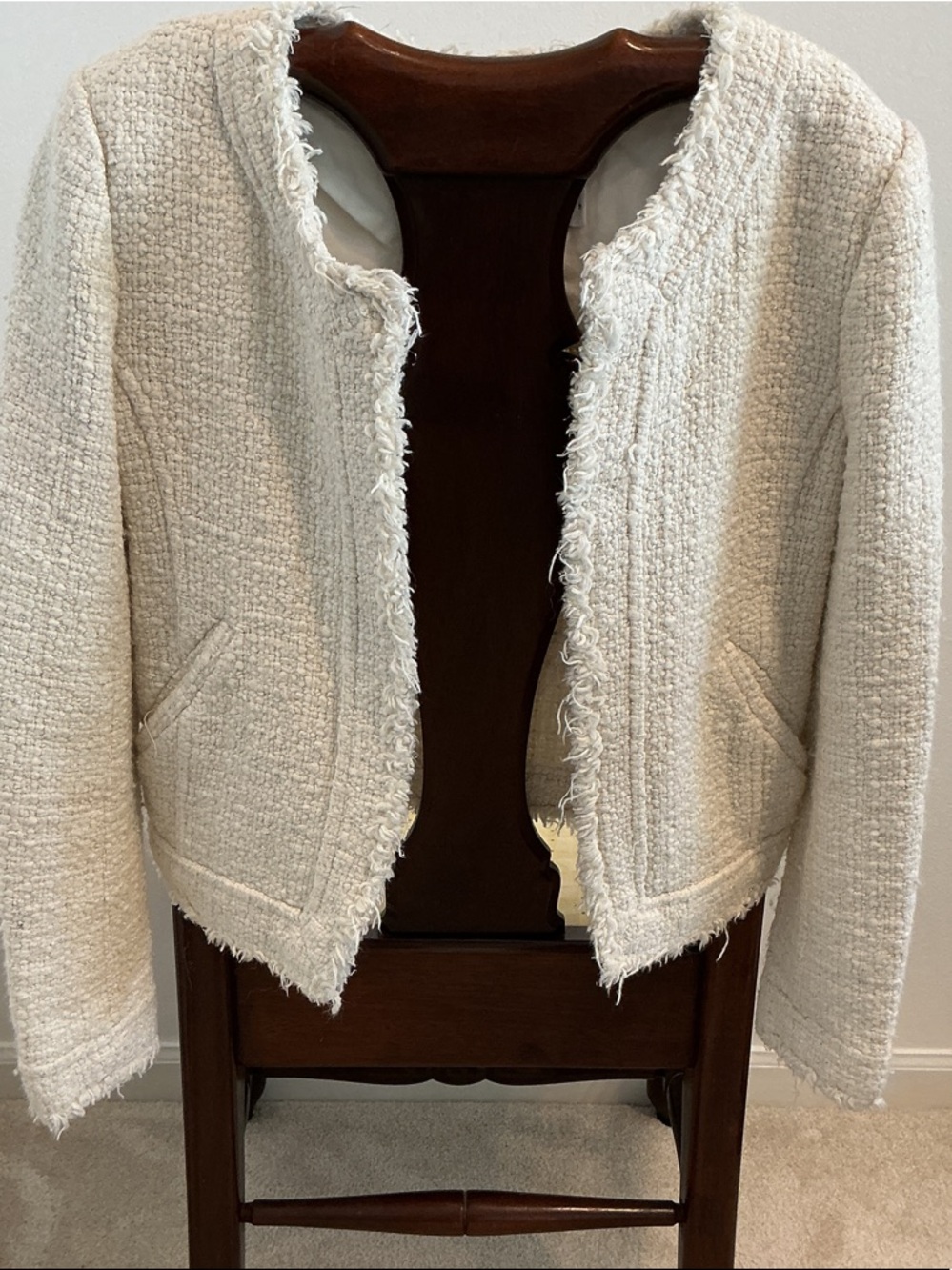 IRO Paris Caster Fringe Jacket White  Sz 6